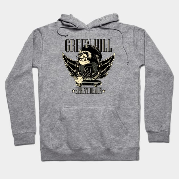 Green Hill Sprint Demon Hoodie by monochromefrog